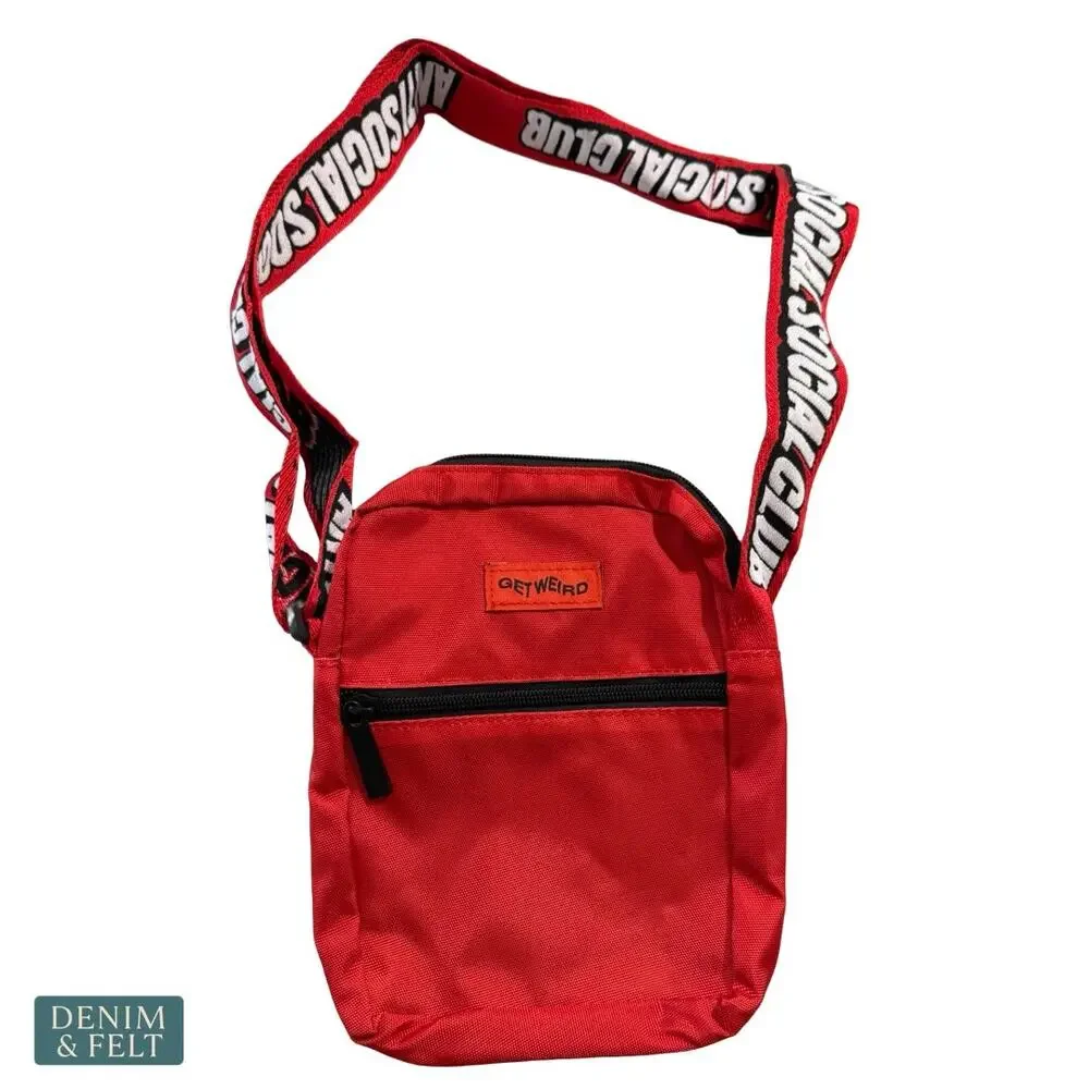 NEW Anti Social Social Club Red Crossbody Bag Mini Streetwear Shoulder Bag